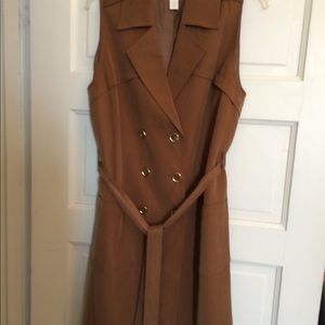 Chico’s Long Belted Sleeveless Trench Vest